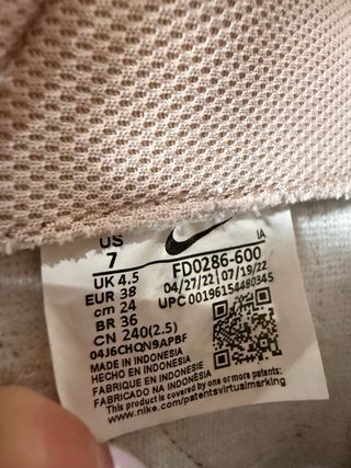 Nike Sneakers Rosa Talla 38