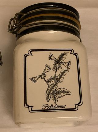 Coppia barattoli ceramica con decoro