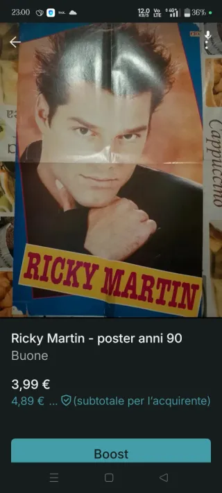 Poster Ricky Martin anni 90