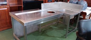 Fregadero de barra de acero inoxidable