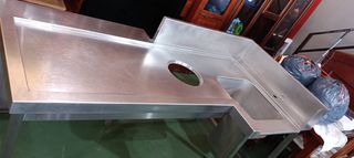 Fregadero de barra de acero inoxidable