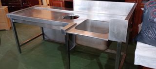 Fregadero de barra de acero inoxidable