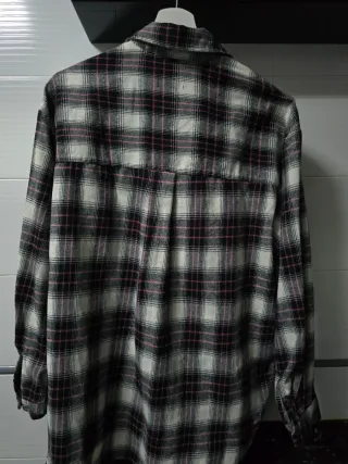 Camisa Pacific República cuadros negros y rosa