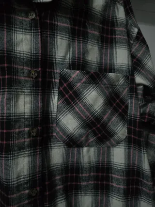 Camisa Pacific República cuadros negros y rosa