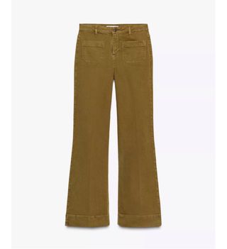 Pantalones Zara Talla 38 Verde Oliva