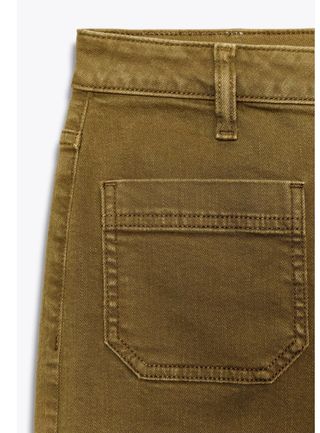 Pantalones Zara Talla 38 Verde Oliva