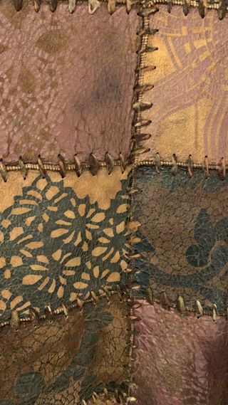 Abrigo de piel patchwork