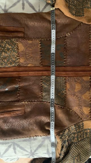 Abrigo de piel patchwork