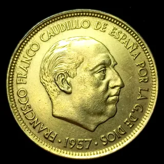 BAX2 6. 50 pesetas 1957 *69. Troquelada