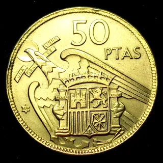 BAX2 6. 50 pesetas 1957 *69. Troquelada