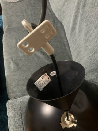 Lámpara colgante negra metal lleva un golpe arriba