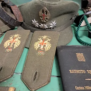 Lote militar: sable, gorras, condecoraciones