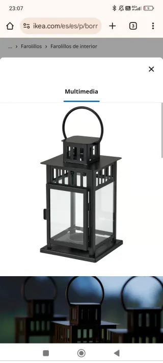 Farol de metal y cristal