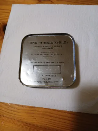 Caja metálica de farmacia Acofar,coleccionismo