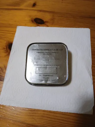 Caja metálica de farmacia Acofar,coleccionismo