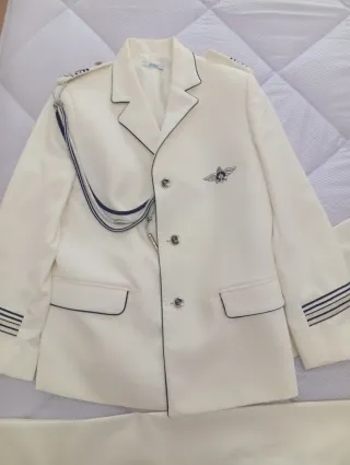 Traje completo de comunión blanco con detalles