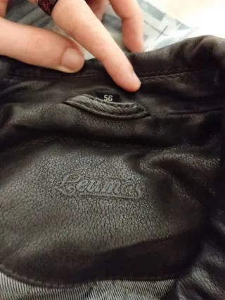 Chaqueta de cuero hombre negra