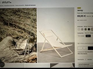 4 Hamacas de Piscina Sklum Beige