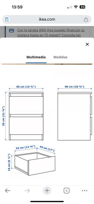 Mesita de noche de madera