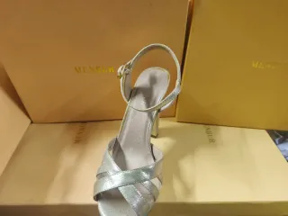 Zapatos de fiesta dorados y plateados