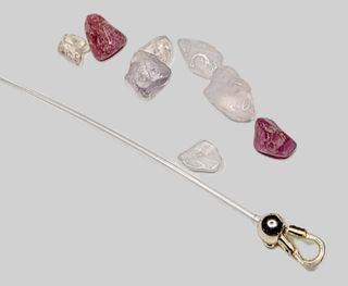 Bracciale Quarzo Ialino e Pietre Rosa Artigianale