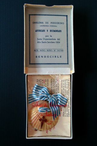 Antiguo emblema de peregrinación a Compostela