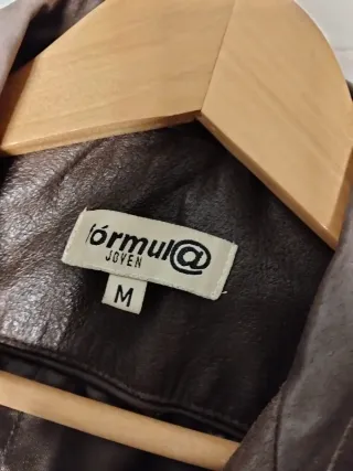 Chaqueta de cuero mujer marrón M