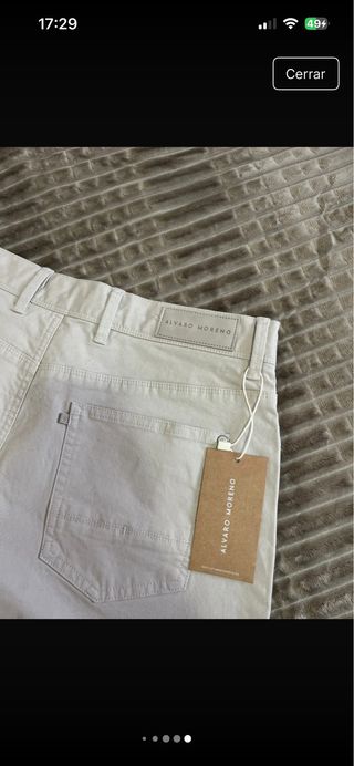 Pantalones beige hombre