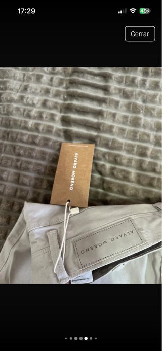 Pantalones beige hombre