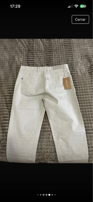 Pantalones beige hombre