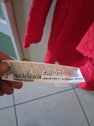 Cappotto Zara Rosso Taglia S Nuovo