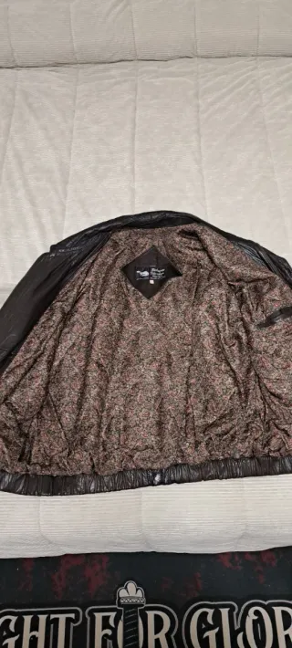 Chaqueta aviador de cuero marrón