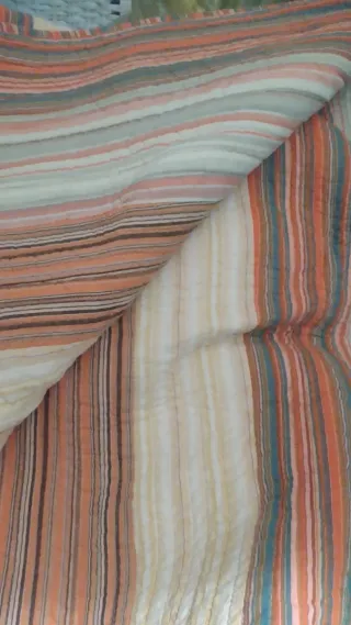 Edredón Primavera Beige y Naranja de algodon relle