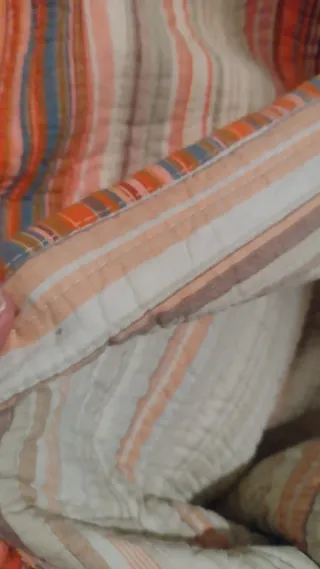 Edredón Primavera Beige y Naranja de algodon relle