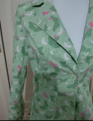 Blazer donna fantasia farfalle vintage cotone