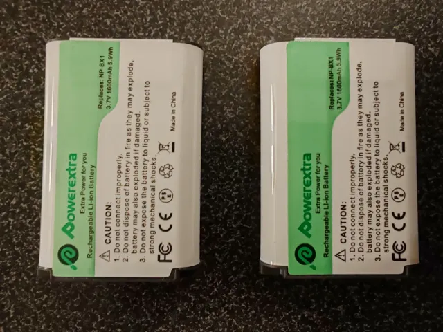 2 Batterie Powerextra NP-BX1 1600mAh x Sony RX100