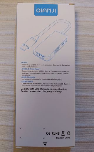 Adaptador Hub 3 en 1 USB-C HDMI
