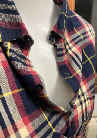 Camisa Zara cuadros azul y rojo