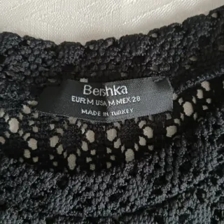 Top de encaje negro mujer