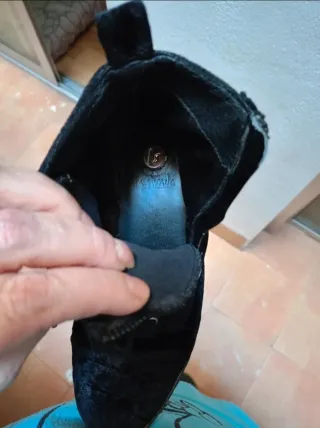 Botas militares La Strada terciopelo negro