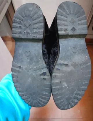 Botas militares La Strada terciopelo negro