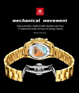 Reloj OLEVS Automático Dorado Hombre