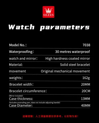 Reloj OLEVS Automático Dorado Hombre