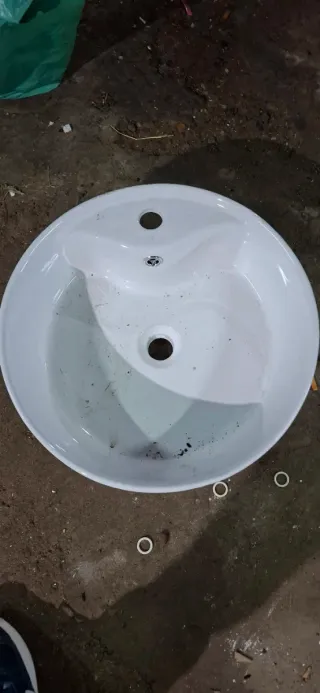 Lavabo redondo blanco