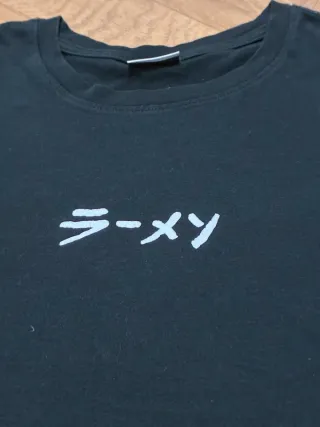 Camiseta Lefties Negra Diseño Japonés Talla M