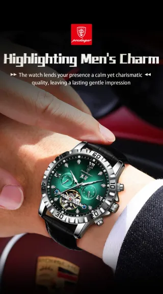 Reloj Poedagar Automático Hombre Verde