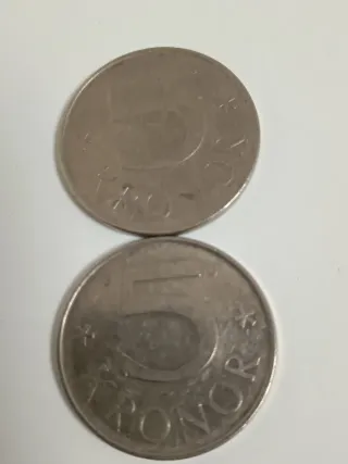 7 Monedas Suecas - 2 Plata