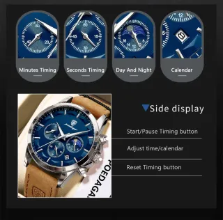 Reloj POEDAGAR Hombre Azul y Marrón