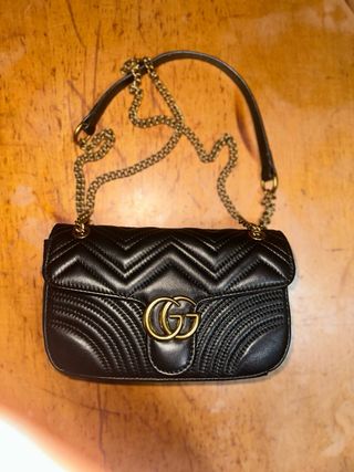 Borsa a spalla GG Marmont nera