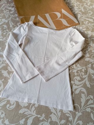 Camiseta Zara manga larga blanca